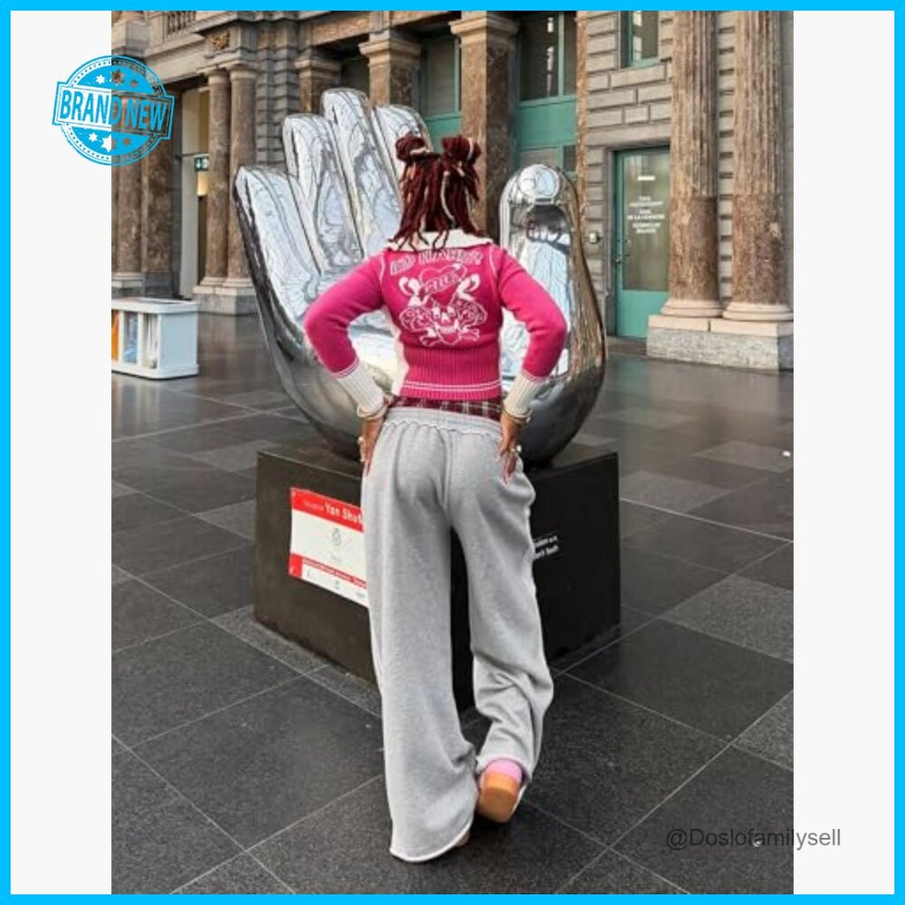 Baggy Wide Leg Sweatpants Double Elastic Waist Y2K Streetwear Casual Pockets - Picture 3 of 7